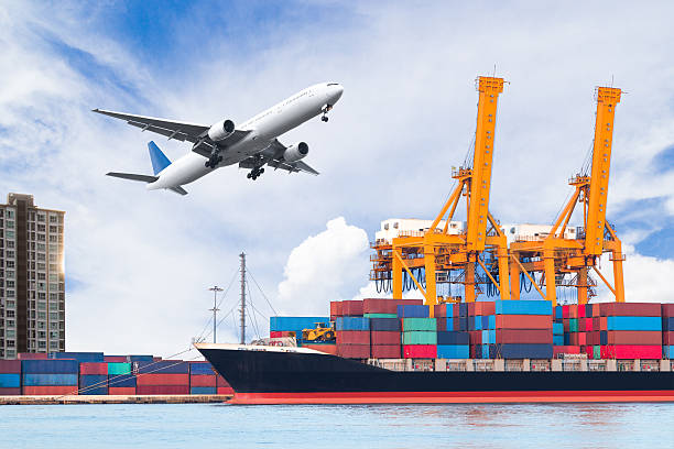 airplane and containers